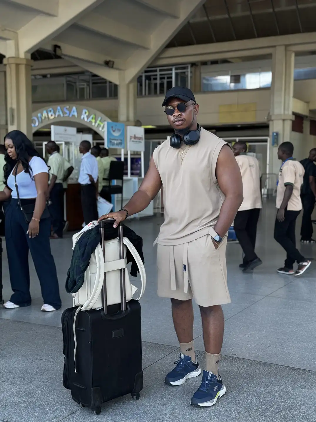 Bruno traveling through an airport