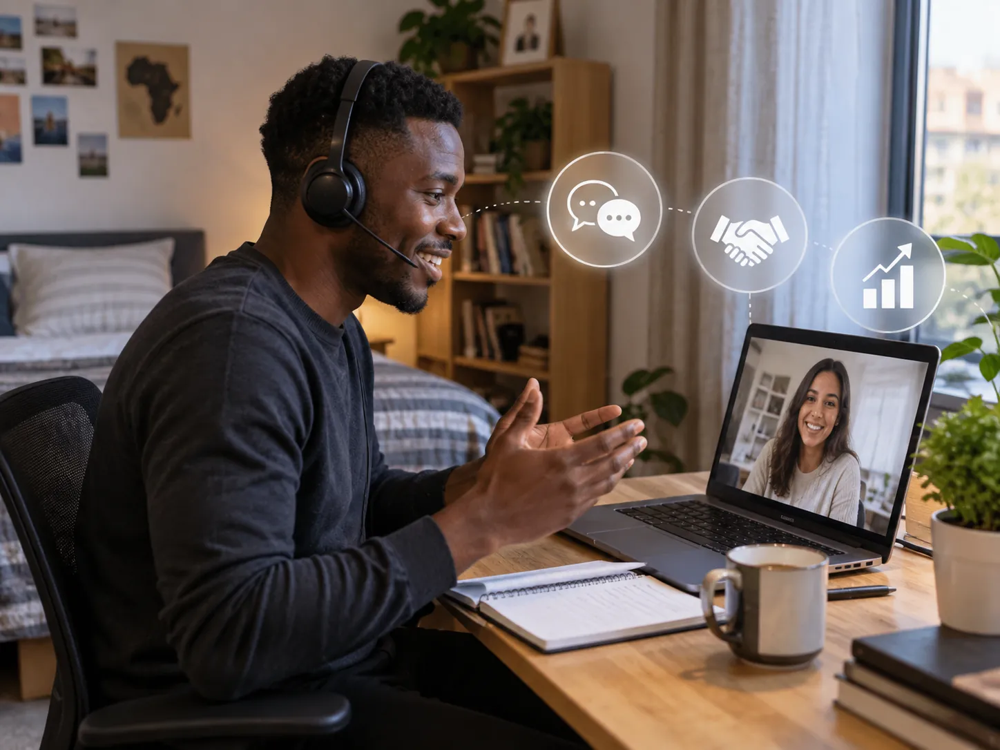 A remote closer handling a Zoom sales conversation
